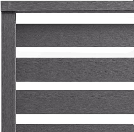 Panel de valla gris de 180 x 180 cm, hecho de WPC, apto para valla de límites, cribado o división, listones para una luz solar y aire eficientes, resistente a la intemperie sin postes