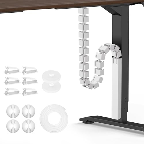 Mimoke Organizador de cables Spine Gestión de cables Canal magnético Organizador de cables modular para debajo del escritorio Diseño rectangular para separación de cables y protección (blanco)