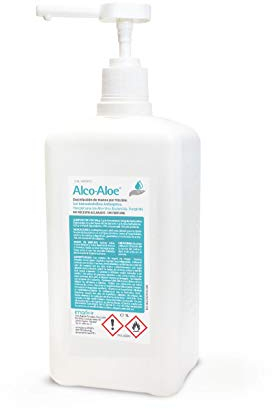 Alco-Aloe Gel Hidroalcoholico - Desinfectante de manos (1 L con bomba dosificadora)