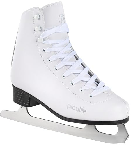 Powerslide Playlife Eiskunstlauf Schlittschuhe Classic White | Knöchelpolster | Damen Schlittschuhe mit rostfreier Kufe | Weiß | 902255