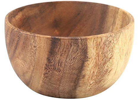 DEWIN Holzschüssel, Holzschale Feste Akazie Hölzerne Salatschüssel Küchengeräte Groß Obstschale Holz für Salat Suppe Reis 13 * 7cm
