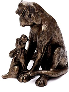 Brillibrum Design Scultura Decorativa in Resina con Polvere di Bronzo, Realizzata a Mano, Scultura Moderna, Resina, Variante 2