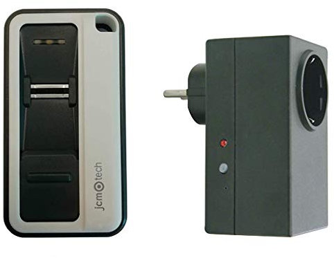 JCM Tech - Mando garaje universal GoBIO + Receptor MOTION con enchufe integrado - Mando a distancia biométrico - Capacidad para 15 huellas dactilares - Socket activación/desactivación vía radio