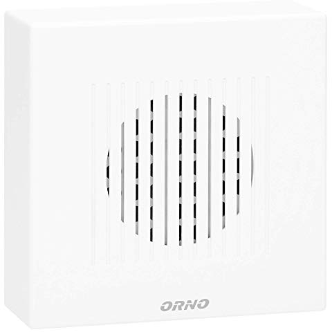 ORNO RINGIL MINI AC Campanello Casa Radio Esterno Impermeabile Gong Meccanico Bicolore 30-80db Bianco 230VAC