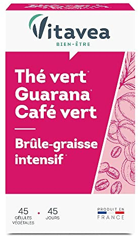 VITAVEA BIEN-ETRE - Complément Alimentaire Minceur - Brûleur de Graisse Intensif Puissant, Perte de Poids - Thé Vert, Guarana, Café vert – 45 gélules - Cure de 45 jours - Fabriqué en France
