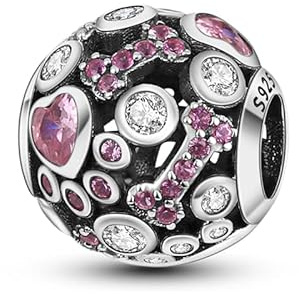 Pandach Damen Charm Anhänger für Armband 925 Sterling Silber Charms Beads passend für Armband und Halskette, Kompatibel mit Europäischen Armbänder für Frauen Mädchen