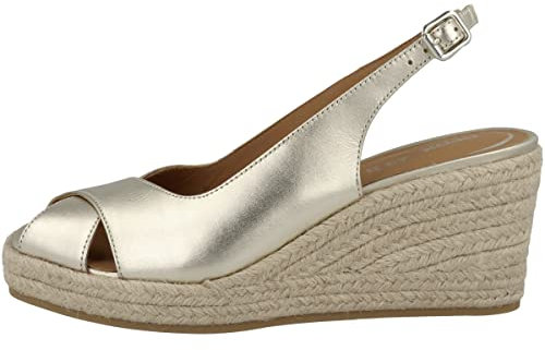 Geox Damen D PANAREA Espadrille Wedge Sandal, LT Gold, 41 EU