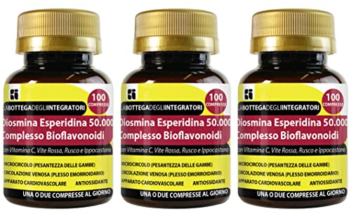 Complejo de bioflavonoides de diosmina y hesperidina, 300 comprimidos con OPC vid roja, rusco, castaño de Indias | Suplemento para la circulación, hemorroides, piernas y microcirculación