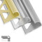 casa pura Fliesenprofil aus Alu 5 Stück Set, Fliesenschiene Viertelkreisprofil für Fliesen 2,5 m Länge, Fliesenabschlussleiste Eckprofil Winkelprofil zum Kantenschutz von Fliesen (Gold, C-Form, 11mm)