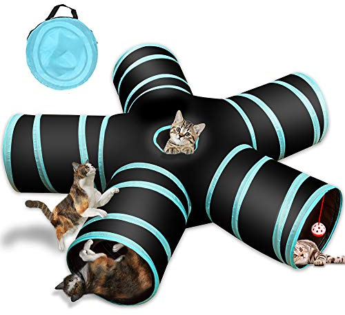 Katzenspielzeug Katzentunnel, Katze Spielzeug Hundenspielzeug Spieltunnel 5-Wege Pet Play Tunnel Tube für Katze, Welpe, Kitty, Kätzchen, Kaninchen