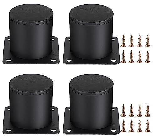 SUMTree 5CM 4 Stück Möbelfüße aus Edelstahl Schrankfüße Beine für Stühle Tisch Schrank Schreibtisch Sofa Möbelbeine mit Schrauben Einfachen Montage Runde Rostschutz(Schwarz)