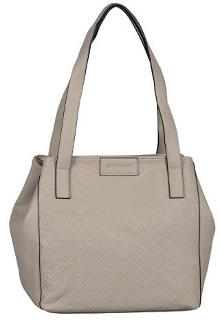 TOM TAILOR Mirenda Damen Shopper Umhängetasche Reißverschluss Groß Beige