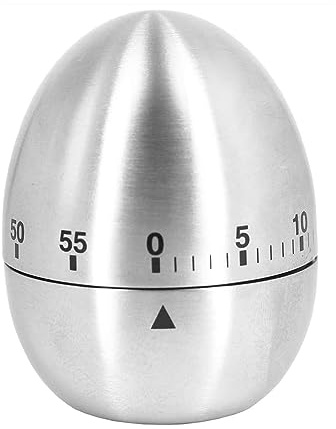 Egg Kitchen Timers - Stainless Steel Mechanical Rotating 60 Minutes Count Down Timer for Kitchen Cooking Work Learning