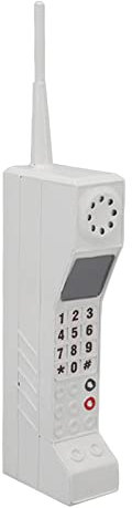 VINGVO Retro Cellphone Model, 80s 90s Old Brick Phone Prop, Fake Phone Prop for Halloween Party, Photography Props, Photo Studio Decorations (White)