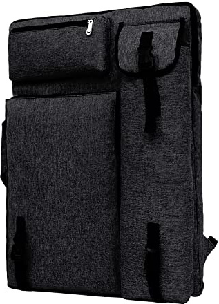 haozaikeji Art Portfolio Case Large Capacity, Waterproof A2 Drawing Boards Bag with Handle, Adjustable Artist Sketch Boards Bag Art Backpack Carry Bag Storage Folder for Art Works Supplies