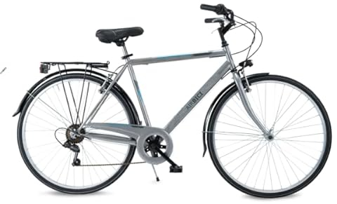 Airbici Herren-Fahrrad Fusion Man 71 cm (28 Zoll), Herrenfahrrad, 6 Gänge, Stahlrahmen, Aluminiumfelgen, LED-Lichter, Gepäckträger, Ständer.