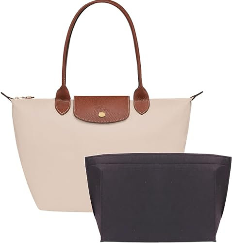 UMIUP Organisateur de sac à main multi-poches, organiseur de sac fourre-tout pliable pour long champ (noir, petit)