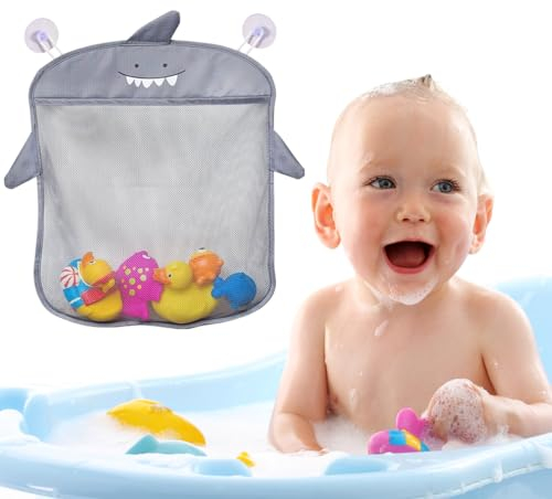 LICHUANUK Bath Rete Giocattolo,Rete Giocattolo per Vasca,Organizzatore Giocattoli Bagno Borsa Sacca Rete Portaoggetti da Appendere Immagazzinaggio del Giocattolo del Bagno,grigio