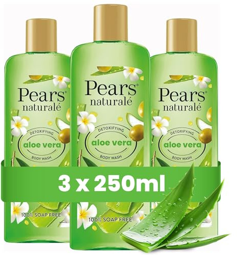 Pears Naturalé Body Wash For Detoxified Glowing Skin, Moisturising & Refreshing - Aloe Vera, Pack of 3 (3 x 250 ml)