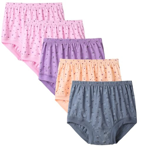 Anntry Women's High Waist Knickers Ladies Cotton Briefs Underwear Full Coverage Soft Breathable Panties 5-pack