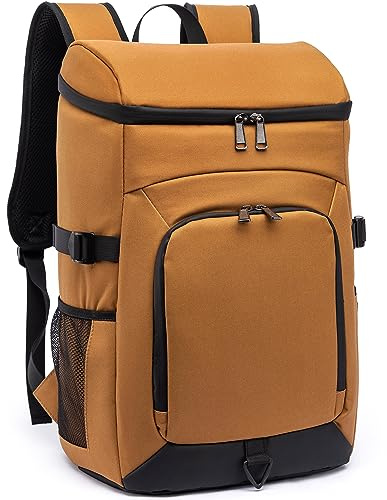 Laripwit Cooler Backpack 40 Cans Insulated Backpack Large Cool Bag Rucksack for Men Women Leak-Proof for Picnic, Work, Camping, Beach, Brown