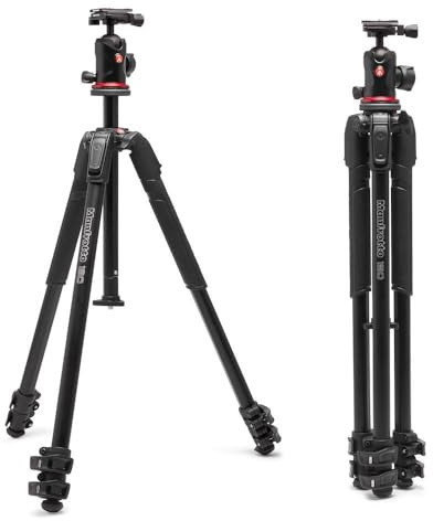 Manfrotto 190X AS, Aluminio 3 Secciones, Trípode para Cámara, Kit con Rótula, 10 kg de Carga, Arca-Swiss, Quick Power Lock, Cámara DSLR y Sin Espejo, Trípode para Cámara, Trípode Fotográfico