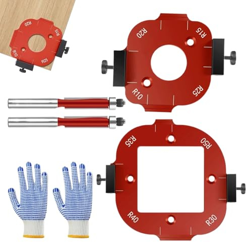 Radiejigg För Fräsmallar - 2X Bågvinkelpositioneringsmallar,Exakt Fräsguide Set, Hållbar Aluminiumlegering Fästanordning För Snickeri