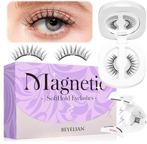 BEYELIAN Magnetic Eyelashes with Applicator, Soft Magnetic Lashes Natural Look Comfortable & Secure Fit Easy to Apply Reusable SME35-2