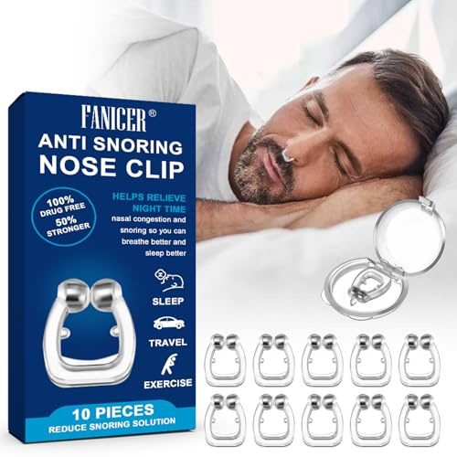 10 Piezas Clips Anti Ronquidos, Silicone Dilatadores Nasales, Clips Nasales Reutilizables para Mejorar la Respiración y Ayudar a Dormir Mejor, Dilatador Nasal para Hombres y Mujeres