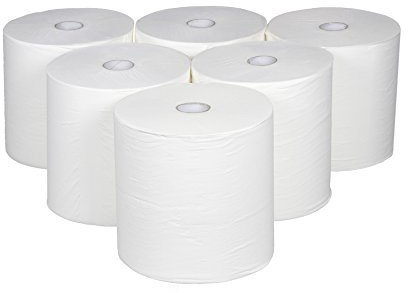 Essuie main - Essuie Tout Gros Rouleau - Pack de 6 Essuie-mains en rouleau, AUTOCOUP 150, Blanc 24 g/m² - Rouleau de 150 m - Norme Ecolabel - 2 plis gaufrés collés