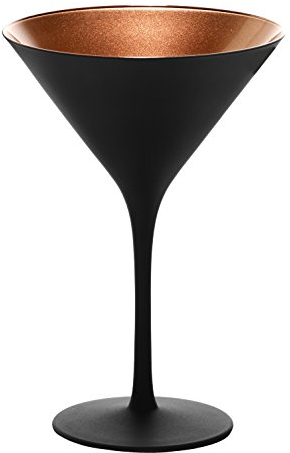 Stölzle Lausitz Elements Cocktailgläser Schwarz/Bronze 6er-Set 240 ml – Stilvolle Cocktail Gläser ideal für Martini & Manhattan – Martinigläser aus bleifreiem Kristallglas – Spülmaschinen- & stoßfest