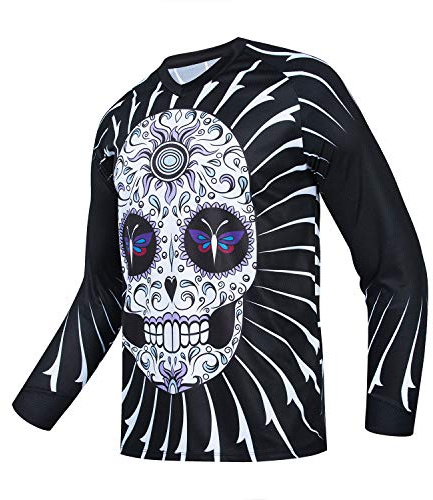 PSPORT, Maglia da Motocross Uomo a Maniche Lunghe, Maglietta Motocross Uomo, Maglia da Mountain Bike, Maglia da Dirt Bike, Abbigliamento da Downhill, Abbigliamento da Corsa, Top, L
