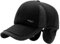 FakeFace Unisex Schirmmütze mit ohrenschützer gefüttertes Basecap Herren Winter Dicke Mütze Kappen Golf Cap Fliegermütze Wintermütze Windschutz Baseballcap mit Schirm und Ohrenklappen (Schwarz-257)