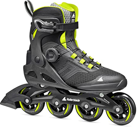 Rollerblade Macroblade 84 Boa - Patines en línea para Hombre, cómodos para el Tiempo Libre, Color Negro/Lima, Talla 39/40