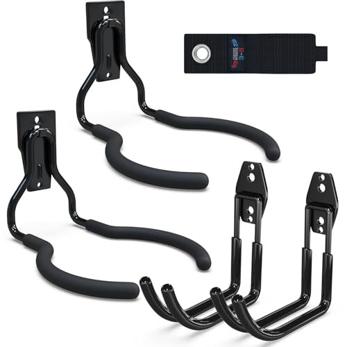 3-H Weed Eater Hanger 2 Pack,2 Large Garage Wall Hooks,1 Extension Strap,Utility Weedeater Rack,Tool Hangers for Organizing and Hanging Weed Wacker,Leaf Blower,String Trimmer,Power Tool in Garden