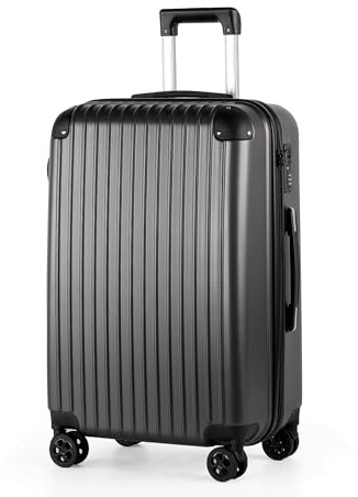 TAN.TOMI TANTOMI Handgepäck Koffer 20 Zoll, Hartschalenkoffer aus ABS, Trolley, Reisekoffer mit 4 Rollen, 3-stelliges Zahlenschloss, Seitenkanten mit Stoßschutz (Set-M/L/XL) (41L, Dunkelgrau)