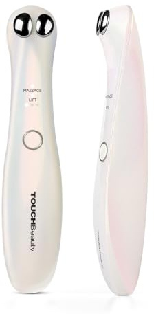 TOUCHBeauty Massaggiatore per gli occhi EMS, massaggio antirughe con riscaldamento e vibrazione, massaggiatore anti-età ricaricabile con 2 modalità di massaggio per borse sotto gli occhi, occhiaie