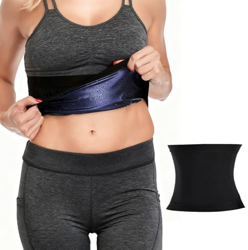 Svettbälte kvinnor midja, midjetränare för träning, löpning, yoga, workout (S)