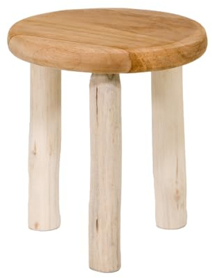 mgc24 Tabouret rond en bois de teck Ø 20 cm x 22 cm