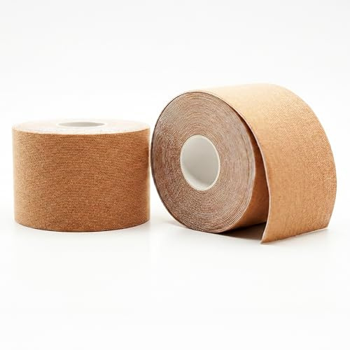 Kinesio Tape Professionale Impermeabile, Set 2 Rotoli Nastro Kinesiologico con Adesivo Medicale Forte, Traspirante e Senza Lattice, Supporto Muscolare e Articolare per Sport e Fisioterapia