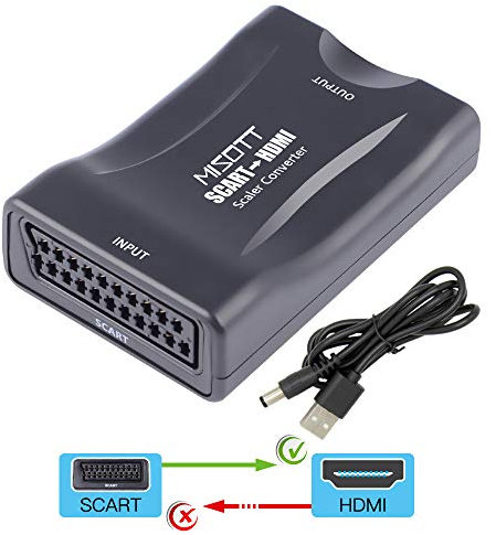 MISOTT Convertitore da Scart a HDMI, Adattatore Scart HDMI