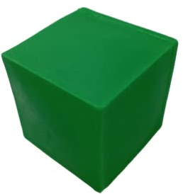 Lanco - Figura Geométrica, Cubo Verde, Juguete para Bebé, 100% Caucho Natural (Látex)