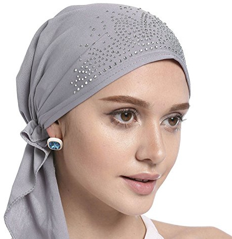 Breathable Pre Tied Cotton Skull Turban Bonnet Beanie Chemo Covers Cap Hat for Women Girl Multifunction Head Scarf Hair Loss Wrap Cap