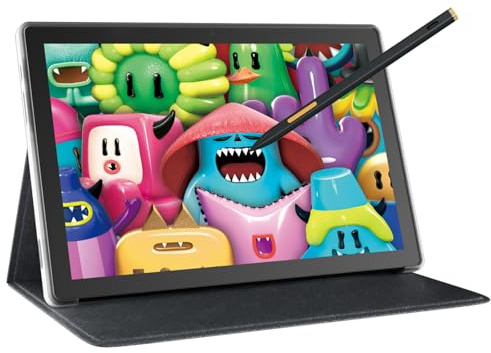 HUION Kamvas Slate 10 Standalone Drawing Tablet No Computer Needed with Full-Laminated Screen, 10.1-inch Digital Art Tablet with 4096 Levels Stylus Pen, Android 12, 8GB+128GB for Artist Beginner