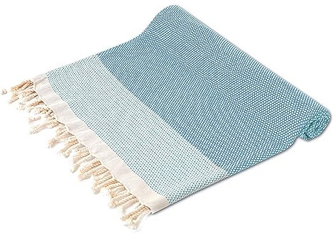 Turquoise Home XXL Türkisches Pestemal-Handtuch, Hamamtuch für Strand, Spa, Yoga, Sauna und Reisen – Leicht, sandfrei, schnelltrocknend, ultraweich, 100% Baumwolle – 100 x 180 cm