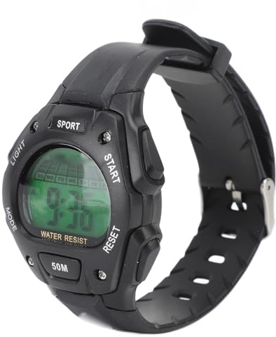 SPYMINNPOO Digital Sports Watch, Waterproof Fashionable Multifunctional Luminous LED Screen Watch with Alarm Clock for Students (Black)
