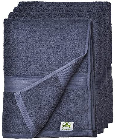 leevitex® Handtuch 4er Set aus 100% Baumwolle, weich und saugstark | 500 g/m² | 50 x 100 cm | Navyblau