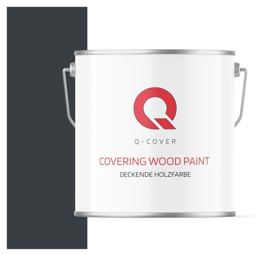 Q-COVER VERNICE COPRENTE PER LEGNO 5L SATINATA Grigio antracite RAL 7016 SMALTO RAL PER LEGNO PROTETTIVO INTERNI/ESTERNI ca. 80–150 ml/m²