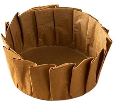 Bandeja de papel de aceite para tarta de queso vasco de 4/6/8 pulgadas, molde plegable para tartas, papel desechable para mousse, papel de borde a prueba de aceite para hornear (marrón, 50 unidades de