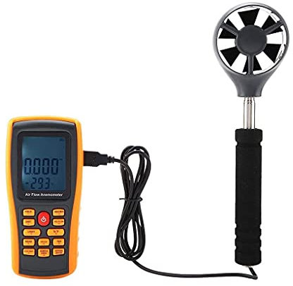Anemómetro Digital portátil, medidor de Velocidad del Viento, medidor de Volumen de Aire, retroiluminación, medición de Velocidad del Aire para climatización, vuelos de Drones, Surf y Pesca.